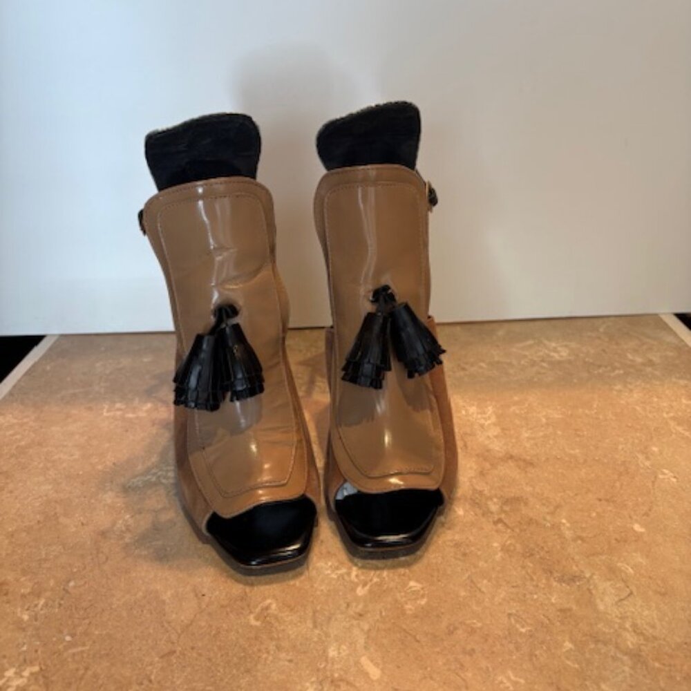 Zara Basic Collection Two Tone Tassel Stack Heel … - image 2